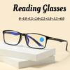 TR90 Anti-blue Light Presbyopia Glasses Men and Women Classic Retro Square Frame Reading Glasses Fashion Farsighted Glasses +4.0
