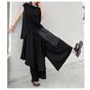Morino Long Layered Skirt Pants for Men and Hakama Gaucho Street Black Wide-leg Pants, Women, Pants, Pants, Unique, Fashionable, Style,