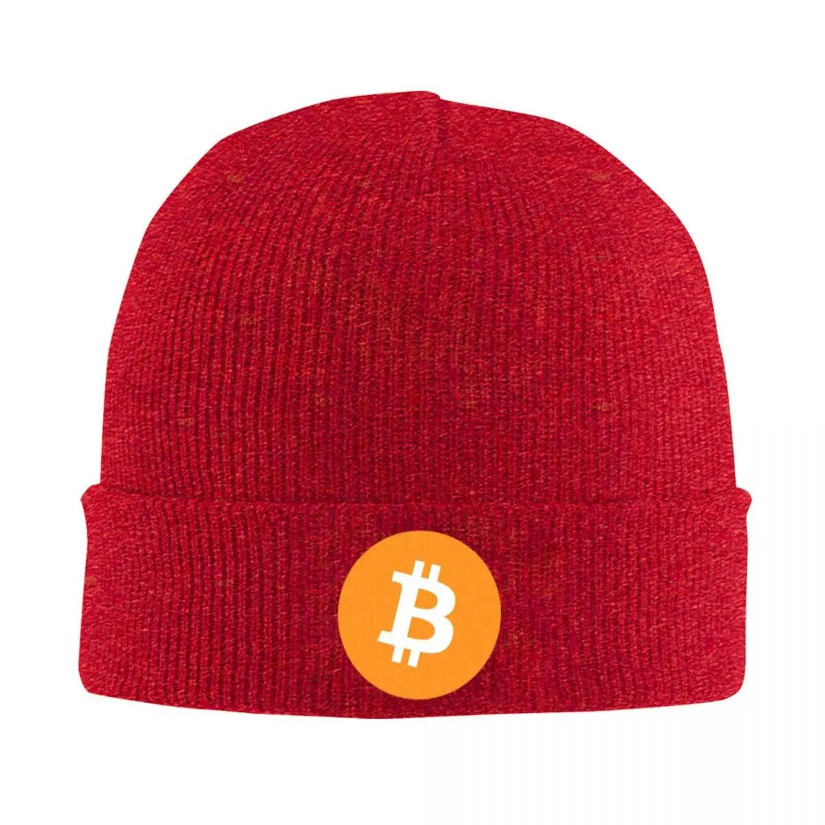 Bitcoin Logo Hat Bitcoin Cryptocurrency Crypto Warm Knitted Cap Winter Knit Bonnet Hat Skullies Beanies Hip Hop Caps for Unisex One Size