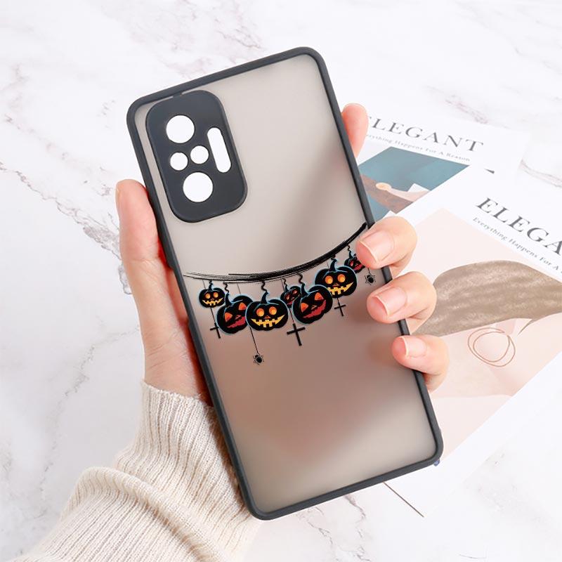 Halloween Scary Ghost Phone Case For Xiaomi Redmi 10C 9T 9A 9C Note 8 9 10 11 12 Pro Plus 5G 9S 12S 8Pro Funda Matte Clear Cover