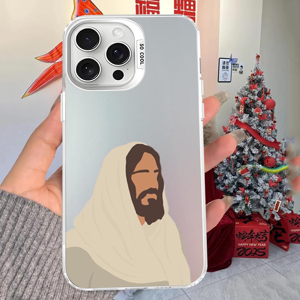 New Faith Christian Religious Jesus Clear Phone Case For iPhone 16 15 14 13 12 11ProMax X XR 87 Plus Matte Shockproof Back Cover