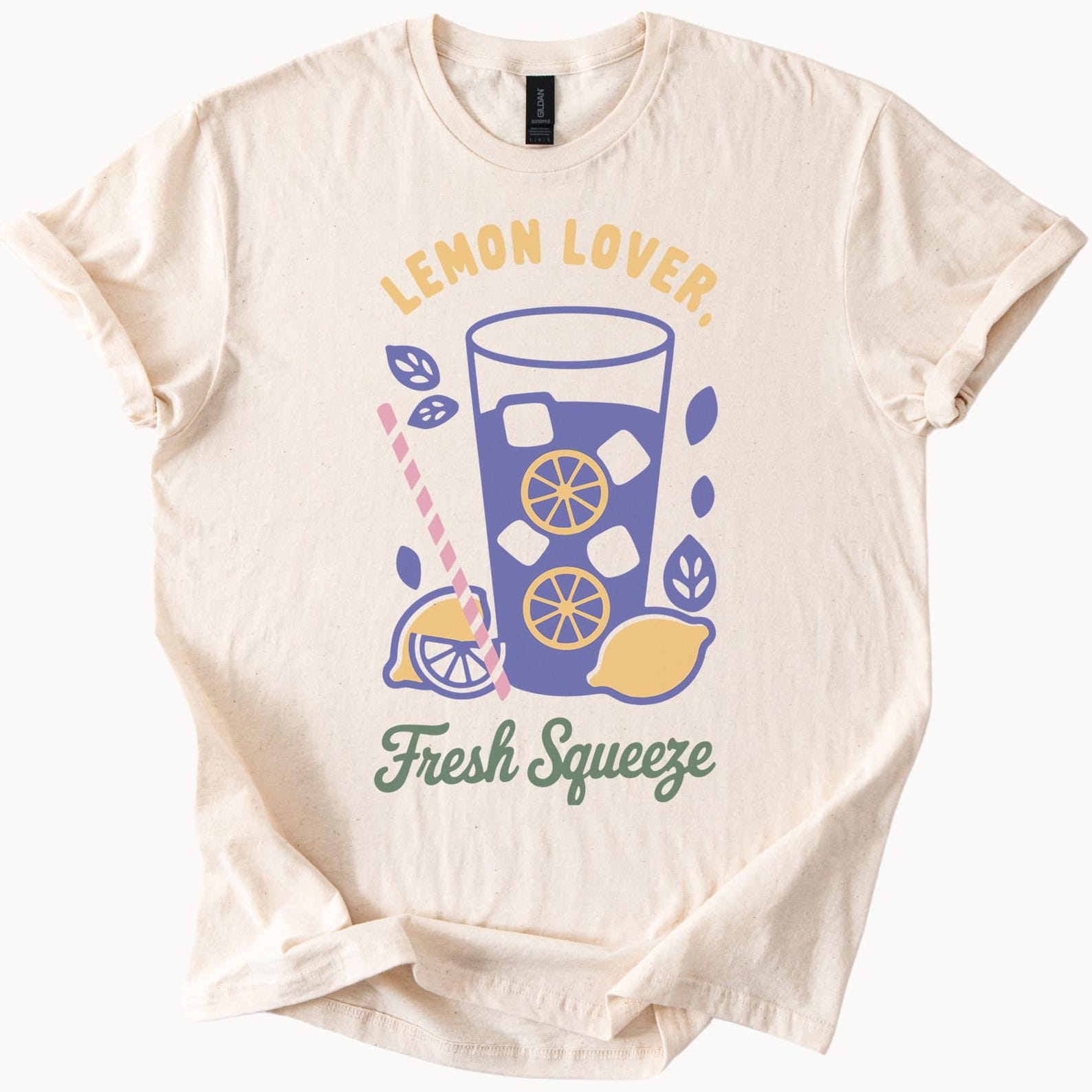 Lemon Lover Fresh Squeeze Graphic T Shirt Lemonade Drink Summer Fruit Ice Citrus Slice Cute Aesthetic Tee Fun Lemon Shirt 100