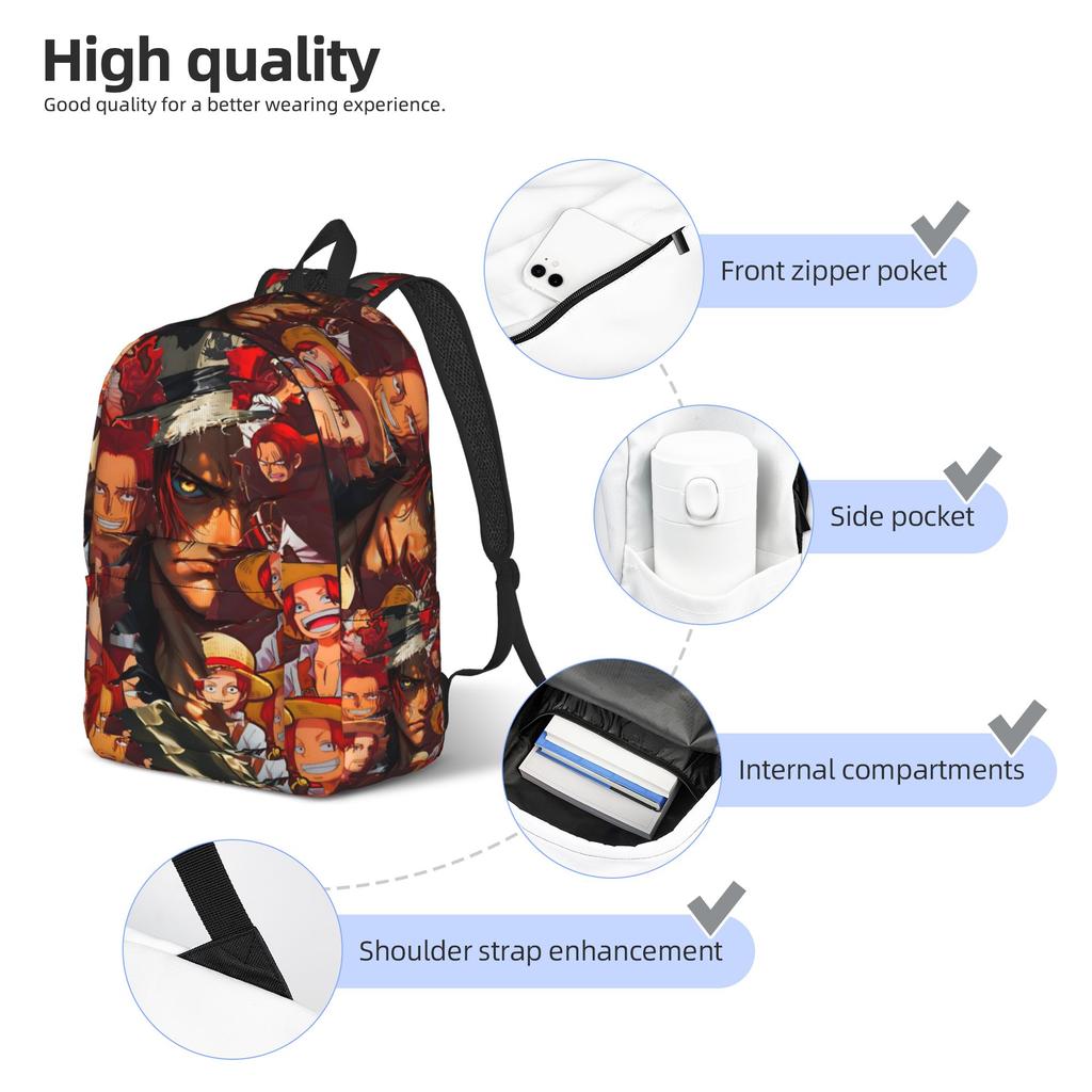 Fashion ShanksOne Piece Backpack  Mochilas Versatile Hiking Sturdy Shoulder Rucksack