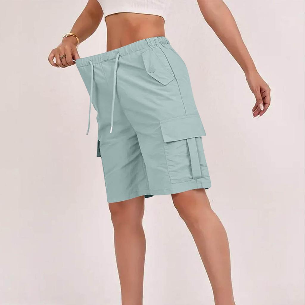 Women's Sports Shorts Casual Loose Color High Waisted Pocket Shorts