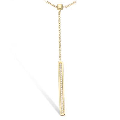 [L9549] - Κολιέ Επιχρυσωμένο 'Sissi' λευκό χρυσαφί - 65x3 χιλ.