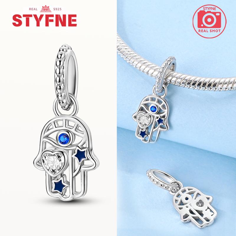 Copper Hamsa Hand Charm Lucky Hand Religion Bead Charms Fits Authentic Bracelets Diy Fine Jewellery Making Gifts for Women