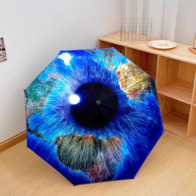 Eye World Automatischer Regenschirm - Geeignet für Reisen, Outdoor, Tragbarer Regenschirm, Geburtstagsgeschenk, Tägliche Notwendigkeiten