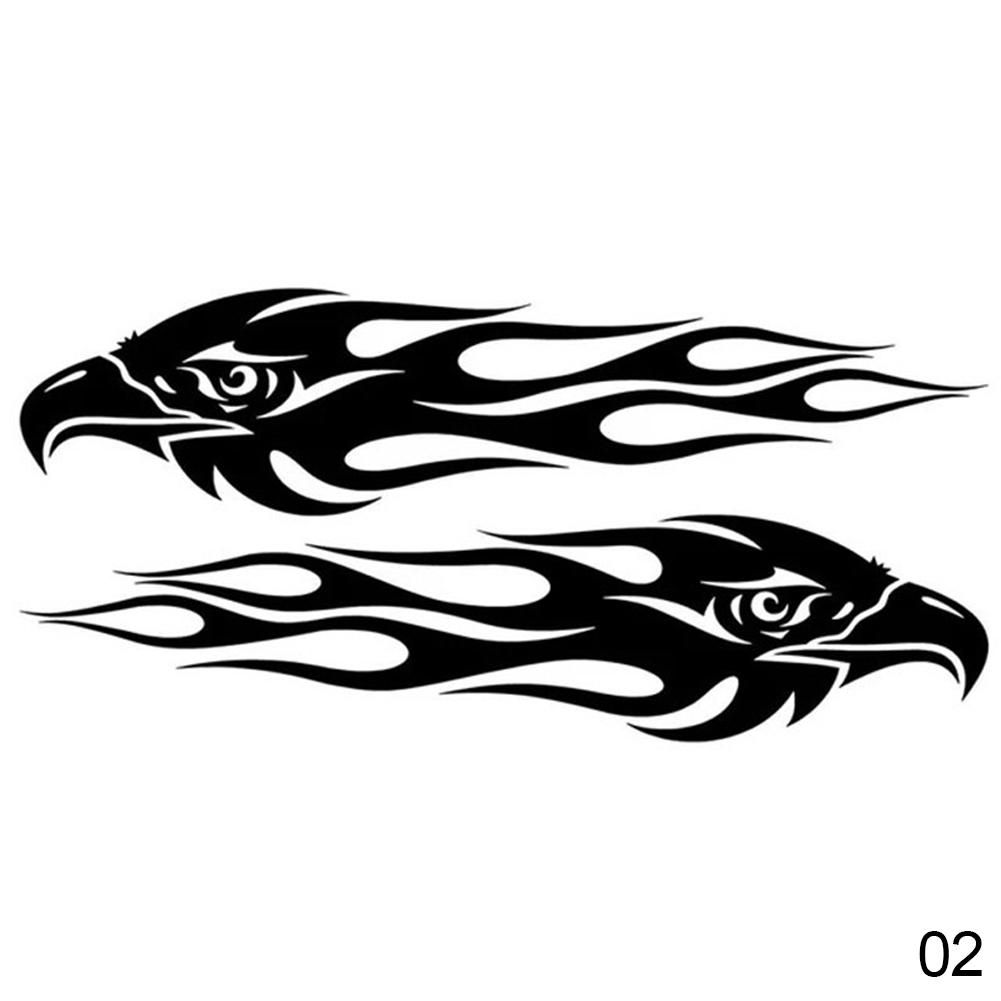 Benutzerdefinierte Autoaufkleber DIY Kit Adler Flamme Muster Reflektierende Roller Coole Aufkleber Logo Reflektierende Styling 2 Stk