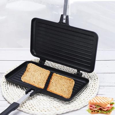Gas Non-Stick Sandwich Maker Iron Bread Toast Breakfast Machine Pancake Baking Barbecue Oven Mold Mould Grill Frying Pan