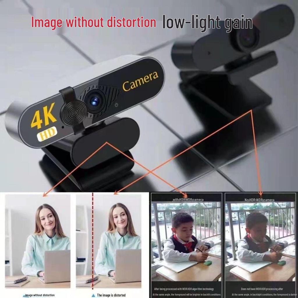4K Ultra HD Webcam with Microphone for Streaming & Online Meetings