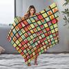 Geometric Pattern Blanket Sofa Bed Throw Soft Fleece Bedspread Decorative Throw Blanket for Living Room Bedroom