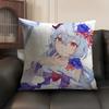 Ganyu Genshin Impact Cushion Cover Natural Linen Organic Fabric DoubleSided Printing Sofa Home Decor Gift Pillow Case