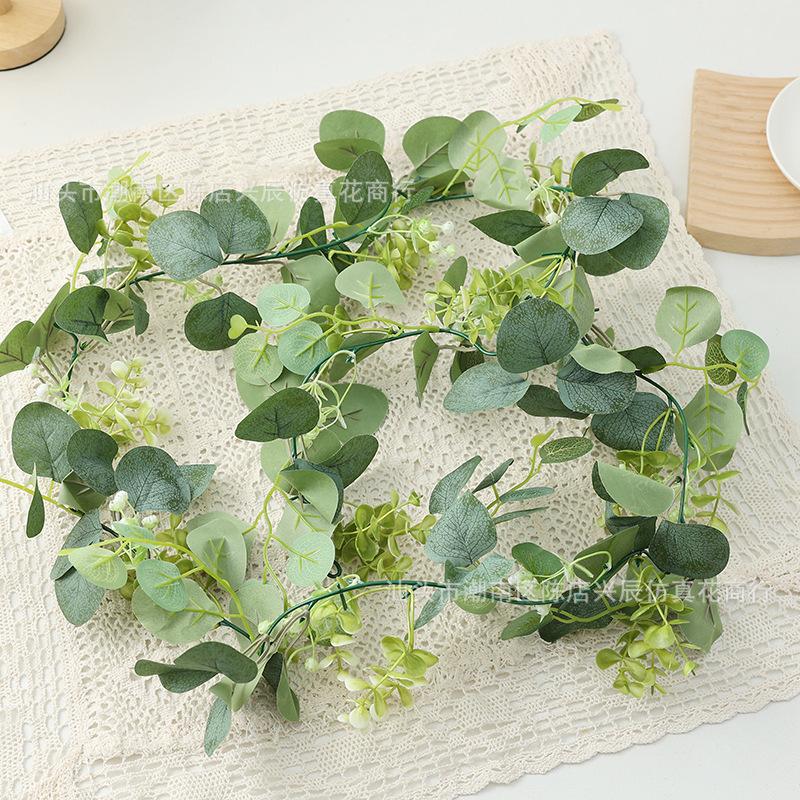 

Искусственный Плющ Листья Монетного Дерева Листья Эвкалипта Ротанг Свадьба Открытие Вечеринки Украшение Зеленые Растения