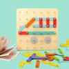 Children Wooden Toys Creative Board Nail Board Geometric Column Set Construction Puzzle Geometric Pegboard Montessori Sensory