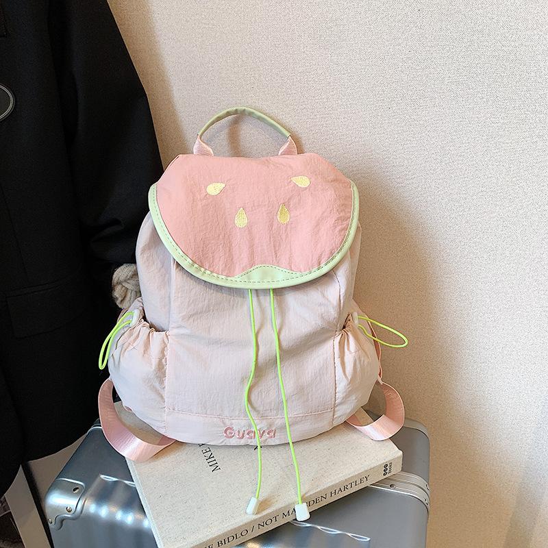 Dopamine Summer Backpack Watermelon Bag Women's New Student Party Canvas Bag Multi-pocket Small Backpack