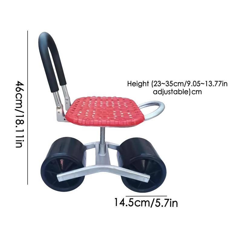 Garden Cart With Seat Rotating Garden Stools For Gardening Adjustable Height Garden Chair Steering Handle Gardening Seats For