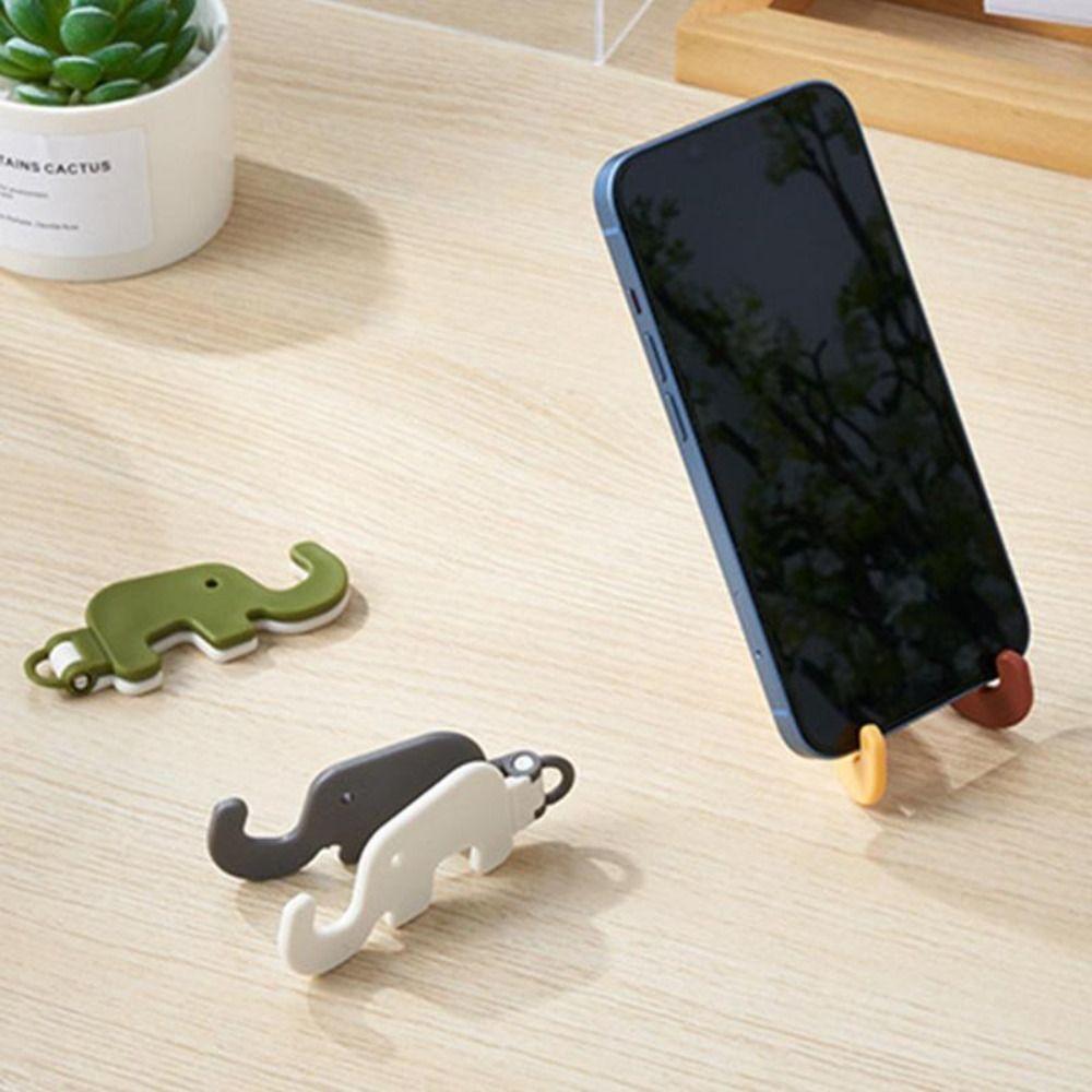 Foldable Mini Elephant Mobile Phone Stand Storage Elephant Phone Bracket Keyring  Phone Accessories