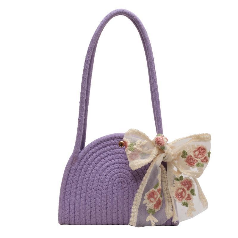 2025 Ladies' Cotton Rope Crossbody Phone Bag - Stylish Shoulder & Underarm Bag for Beach Vacation