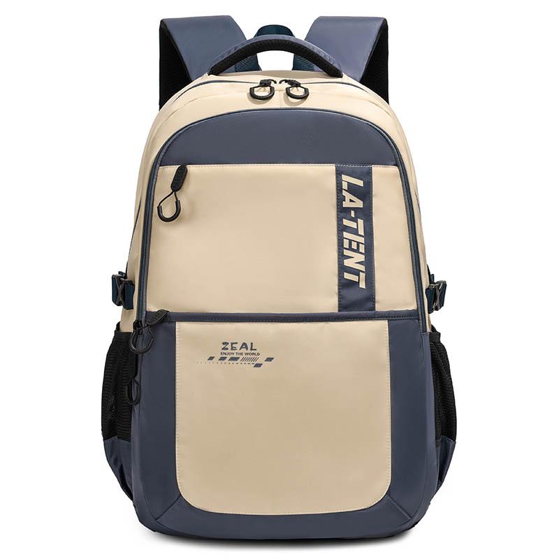 

Student Schoolbag Color Block Men s Travel Backpack Outdoor Sports Backpack синій