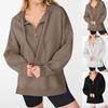 Fall/Winter New Style Women's Half-Closed Collar Zipper Casual Loose Sweatshirt Long Sleeve Hooded Shirt