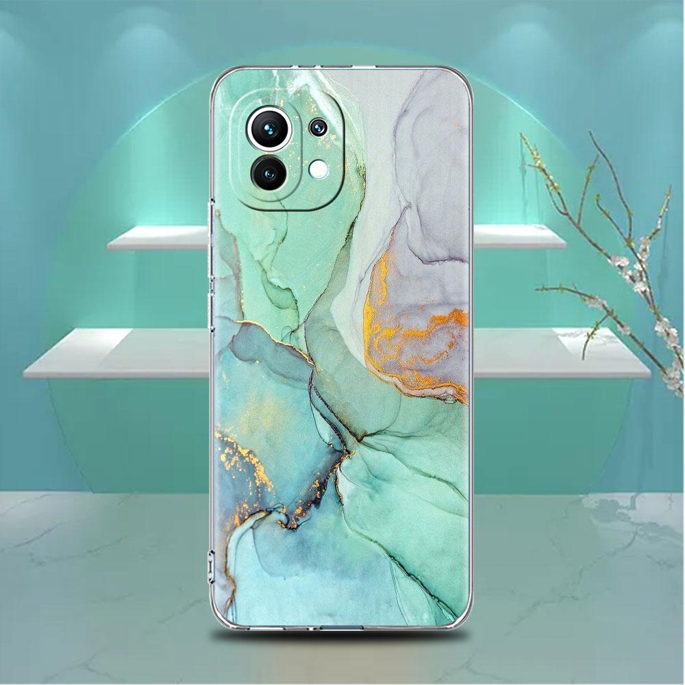 Klare Hülle für Xiaomi Mi Poco X3 NFC M3 Pro F3 F1 11 Lite 12 Note 10 11T 9T Transparente Telefonabdeckung Marmormuster Luxus Cool