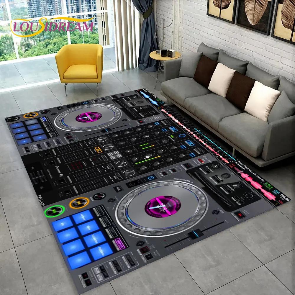 3D DJ Music Screen Keyboard Area Rug,Carpet Rug for Living Room Bedroom Sofa Doormat Hallway Decor,Sport Yoga Non-slip Floor Mat