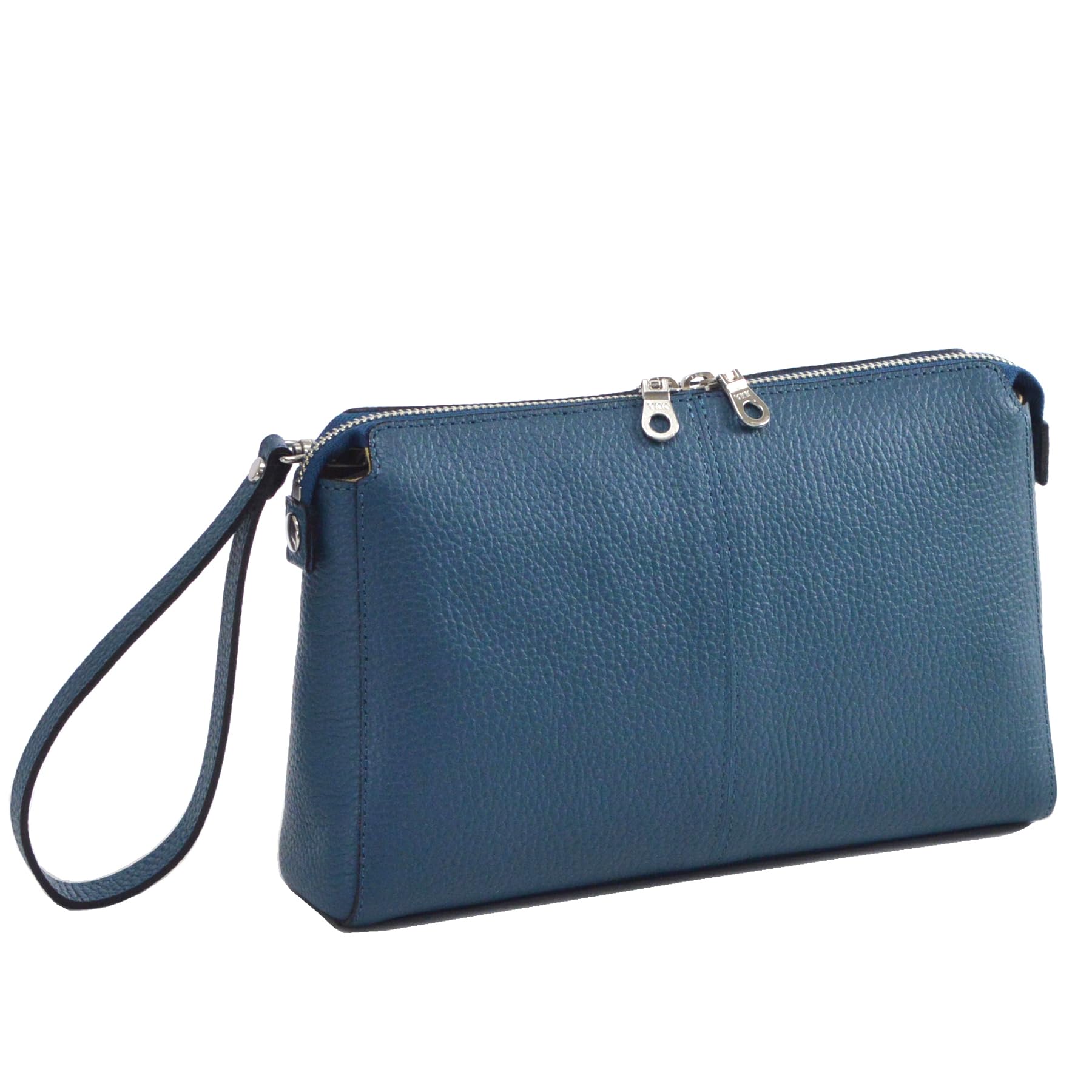 

[kakkoii] Toyooka-made, Artisan-crafted Genuine Leather Second Bag, A5 Compatible, Lightweight 290g Clutch Bag, Himeji Leather, Made in Japan (Blue)