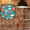 Vintage Hot Air Balloon Metal Wall Art Round Cloud Sky Decor Living Room Bedroom Office Cafe Sign