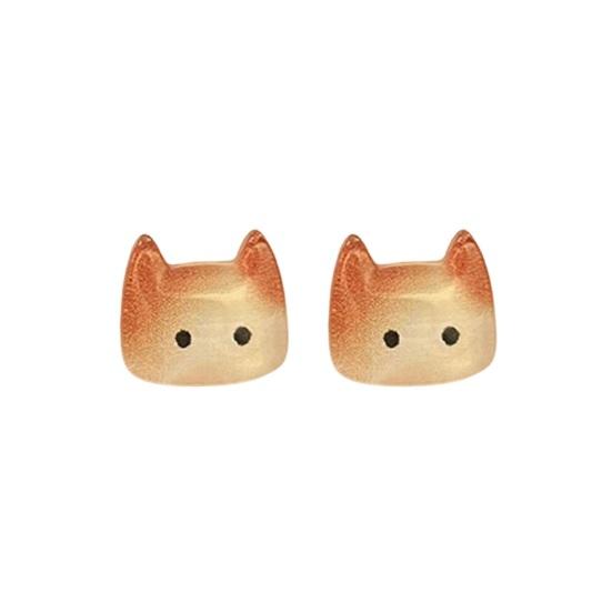 1 Paar Damen Ohrstecker Imitation Kristall Farbverlauf Cartoon Katze Design Ohrstecker Schmuck Geschenk