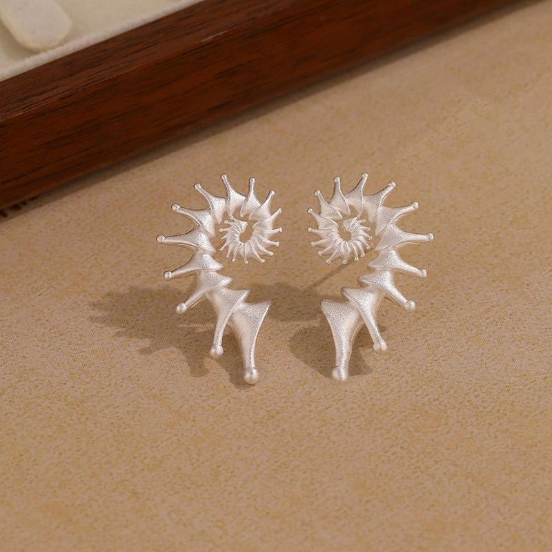 

Серьги-гвоздики в виде ракушек в винтажном стиле для женщин Мужские ювелирные аксессуары Подарки для вечеринок серебряный