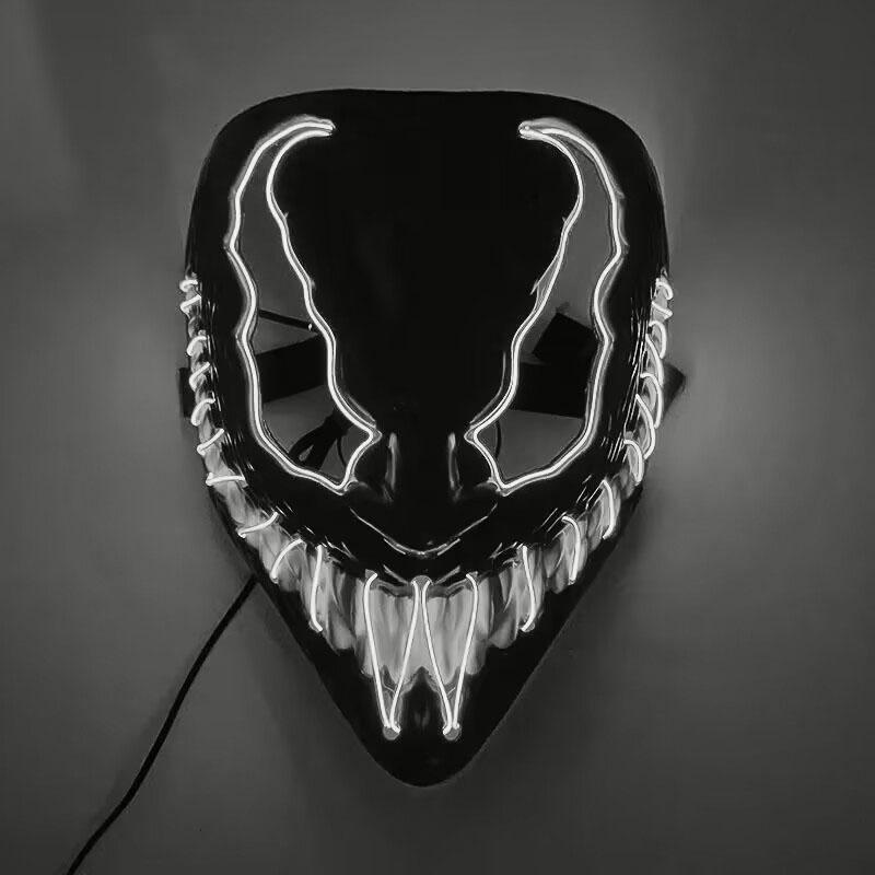 New Personalized Creative Halloween Led Glow Neon Terror Fluorescent Mask Mask