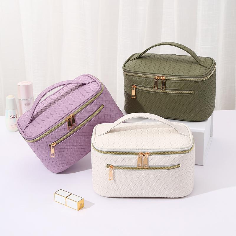 LargeCapacity Storage Fashion Bulk Polyester Ziplock Organizer Recycled Black Makeup Washing Multi-Functional Case Cosmetic Bag