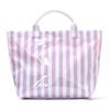 Polyester Travel Handbag Large Capacity Foldable Hand Luggage Shoulder Bag Striped Design Clothes Organizer Cabin Under The Seat