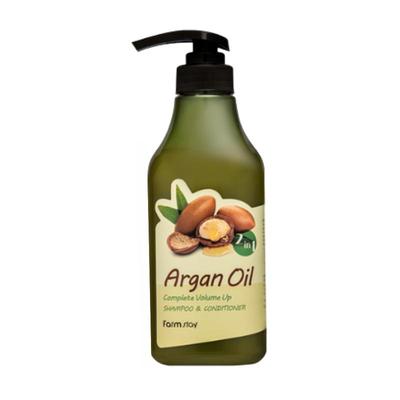 FARM STAY Argan Oil Complete Volume Up Shampoo & Conditioner 530ml – Nourishing, Volumizing & Smoothing Hair Care