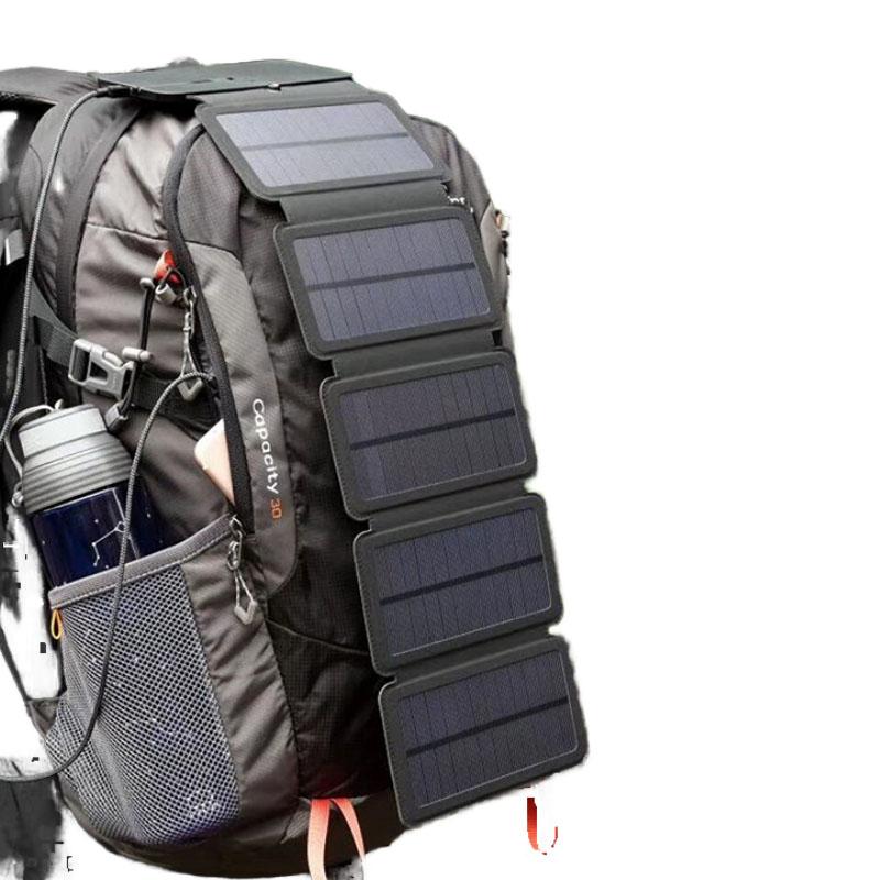 16W Foldable Solar Panel Dual USB Charger Folding Solar Backpack for Camping Emergency Blackout Off-Grid