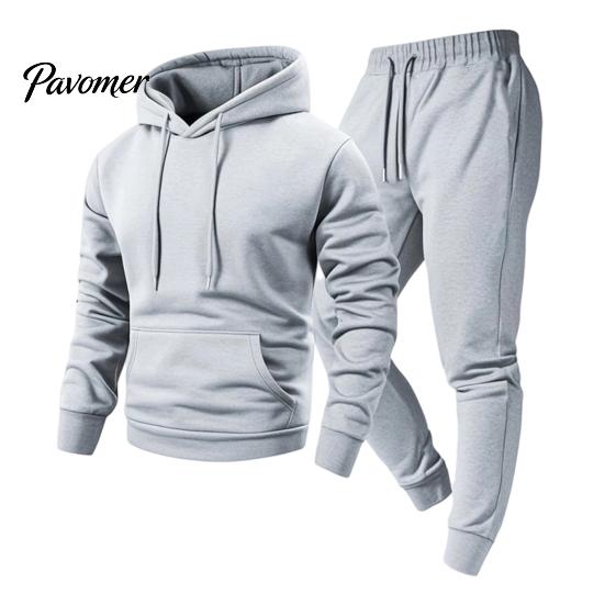 Comfortable Men Sportswear Hoodie Pants Two Piece Set for Men, Sports Hooded Sweatshirt Mens Athletic Tracksuit & Drawstring Sweatpants, Fall