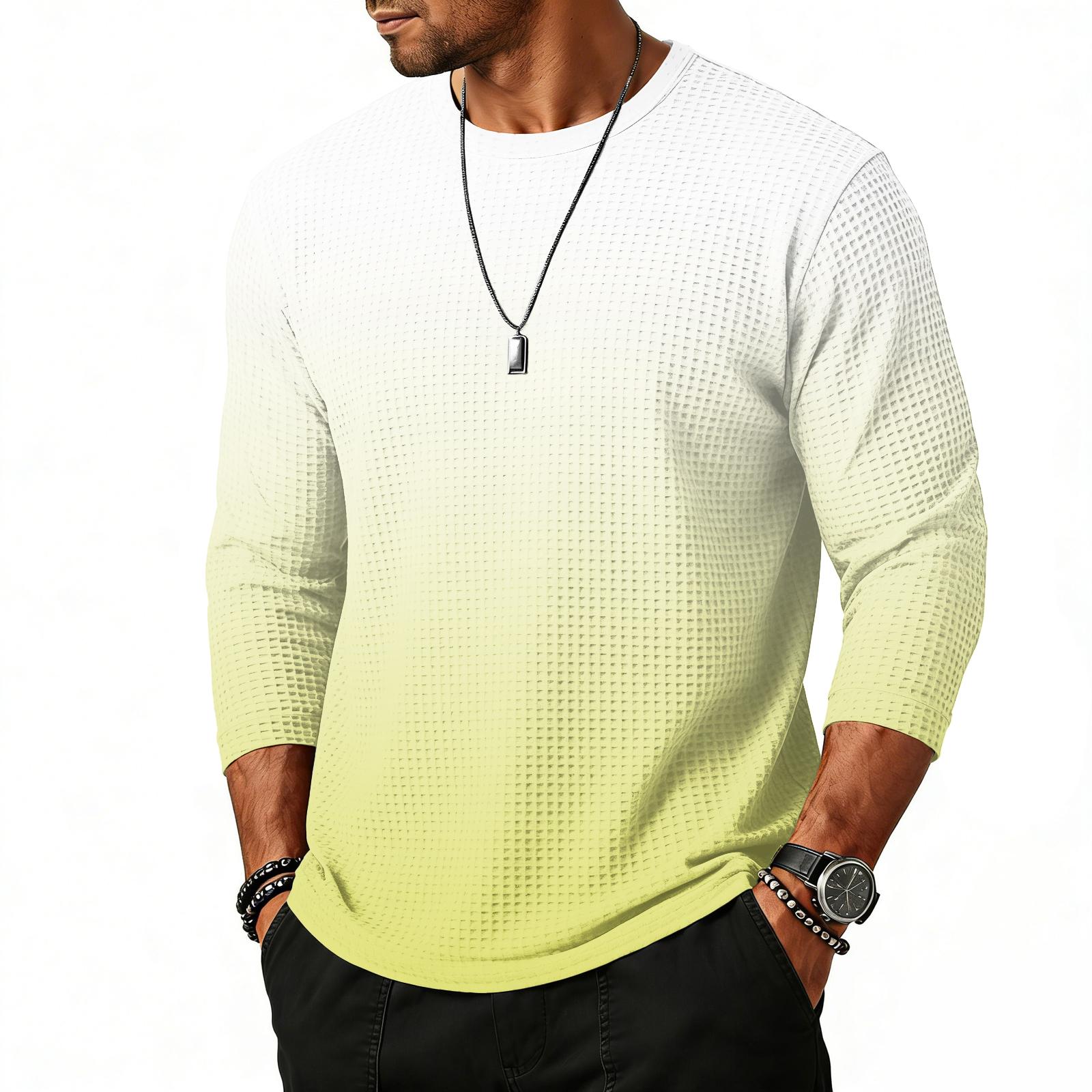 

Чоловічий топ з рукавом реглан три чверті XL жовтий