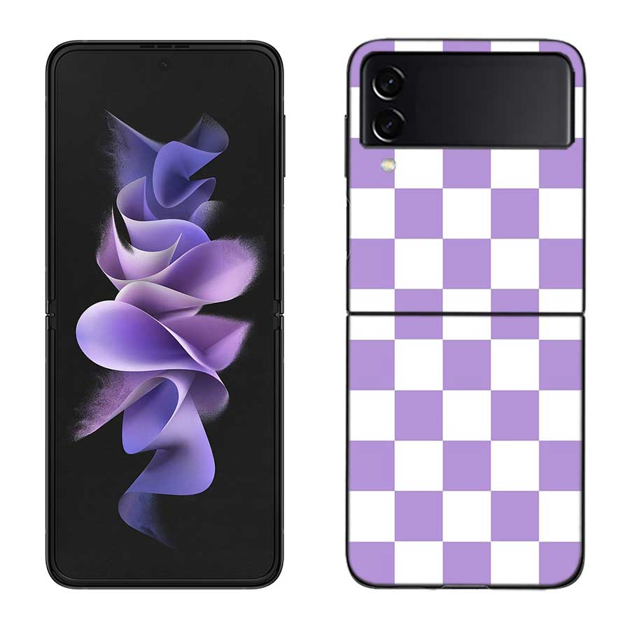 Retro Klassisches Schachbrett Gitter Handyhülle Für Samsung Z Flip 7 6 5G Galaxy Z Flip 5 4 3 Schwarz Hart Cell Hülle Luxus PC Schale C
