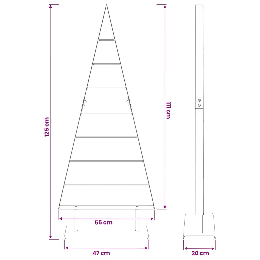 Metal Christmas Tree KUOPIO 125 cm Steel White