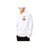 Anta Lifestyle Series Logo Print Hooded Pullover Fleece Long Sleeve Sweatshirt Men Sweatshirt Snow-White 152248701-1