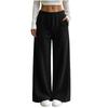Winter Pants for Women Elastic Waist Fuzzy Wide Leg Casual Trousers
