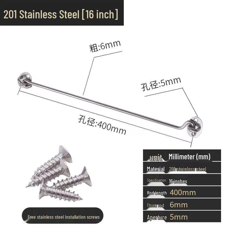 Black Stainless Steel Wind Stay Hook for Windows and Doors