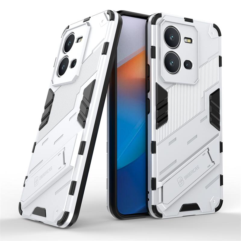 

For Cover Vivo V25 5G Case For Vivo V25 5G Capas Phone Bumper PC Shockproof Kickstand Back Holder Cover For Vivo V25 5G Fundas For Vivo V25 5G белый