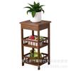 Modern Bamboo&Wooden Plant Stand-Living Room Corner Shelf with Storage Multi-Tiered Flower Pot Holder for Balcony & Indoor Decor