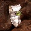 Peridot Spinner Ring, Meditation Ring ,925 Sterling Silver Ring, Gemstone Ring, Fidget Ring, Worry Ring, Hammered Jewelry, New Year Gift