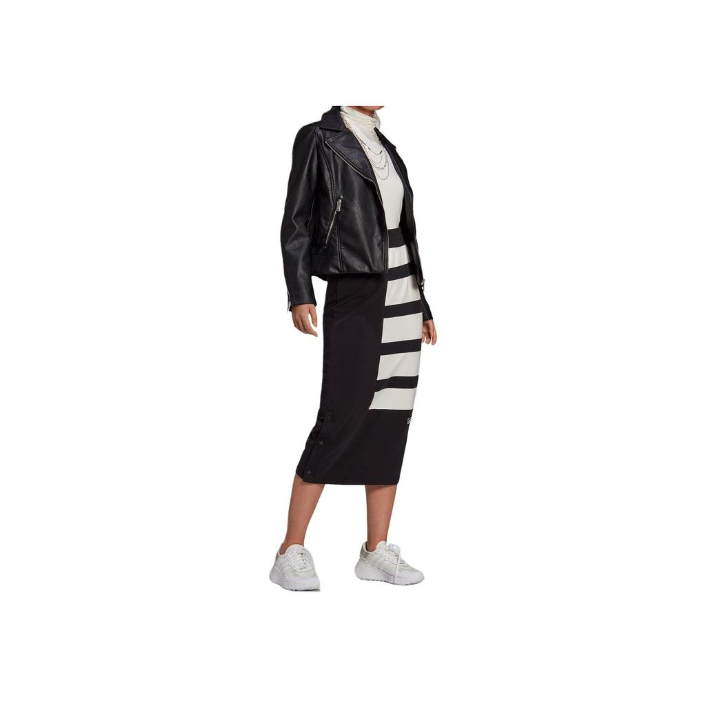 Adidas Originals Sports Lifestyle Serie Bodycon Bequem Logo Atmungsaktiv Lässig Langer Rock Damen Röcke Schwarz GU6977