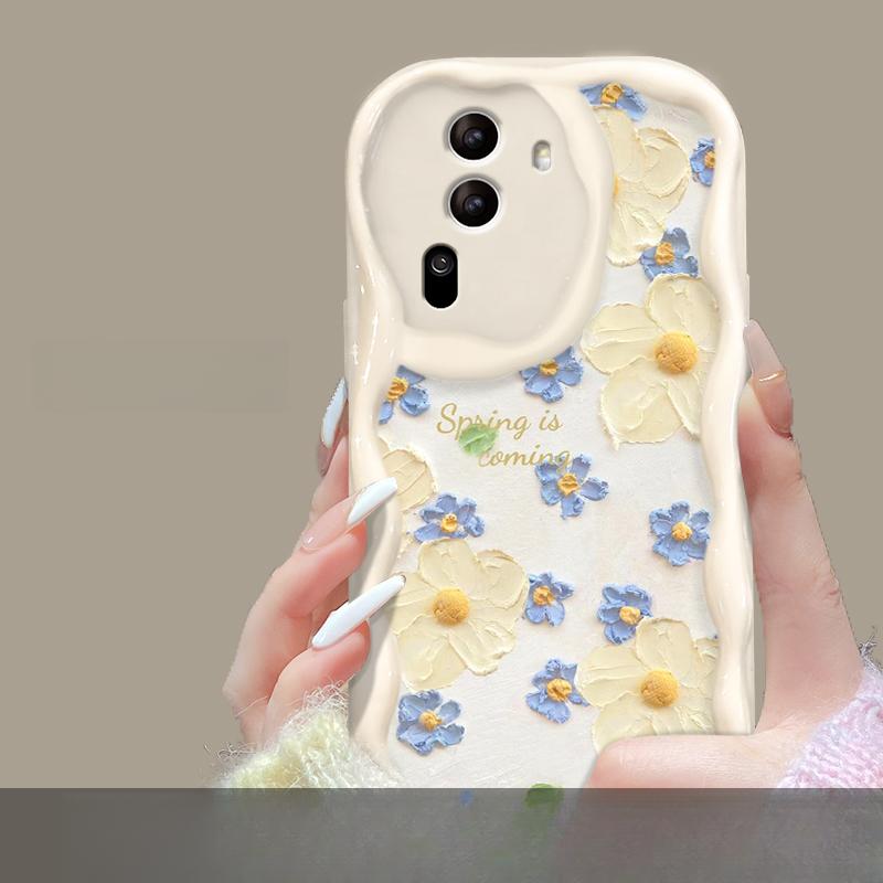 Applicable To Opporeno11/10/9pro Mobile Phone Case R17/15 Full Screen Oil Painting Flower Chain A53/72 Transparent