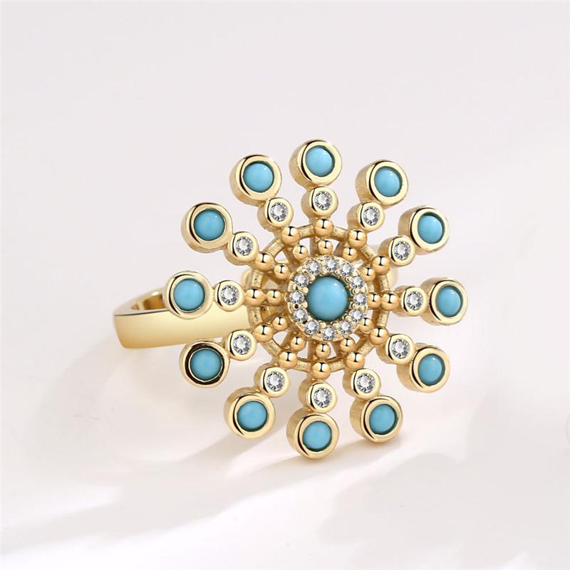 2024 Fashion Beads Anxiety Ring Fidget Spinner Rings Korea Crystal Butterfly Flower Star Moon Ring Anti Stress Jewelry Gift