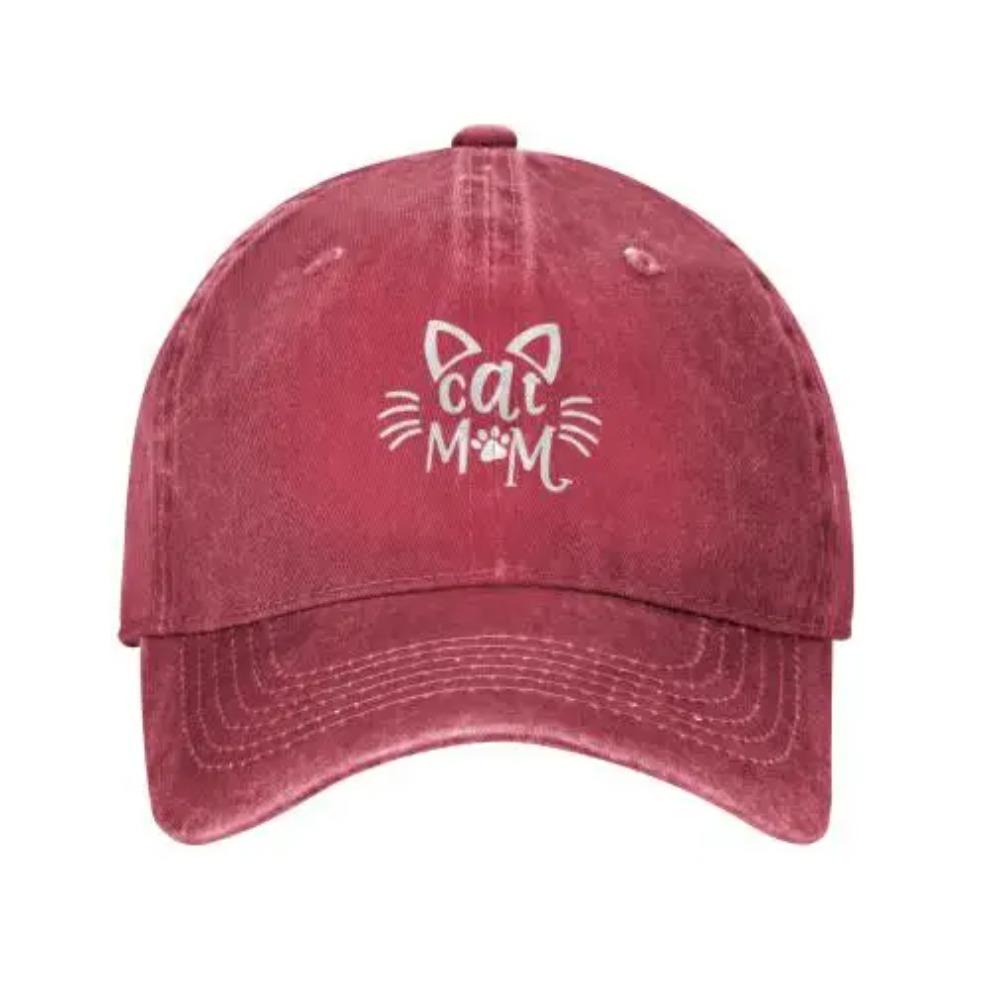 Cat Mom Hats Mama Baseball Cap Denim Adjustable Unisex Hat Cap for Women Snapback Cap Adult Unisex Four Seasons