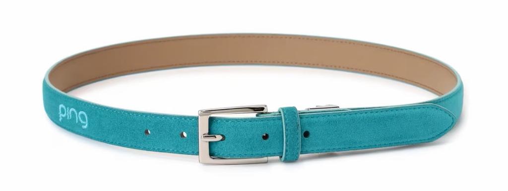 Ping Apparel Women's Ultra Suede Belt with 3D Embroidery, Golf, 622-4282890, Blue, FR